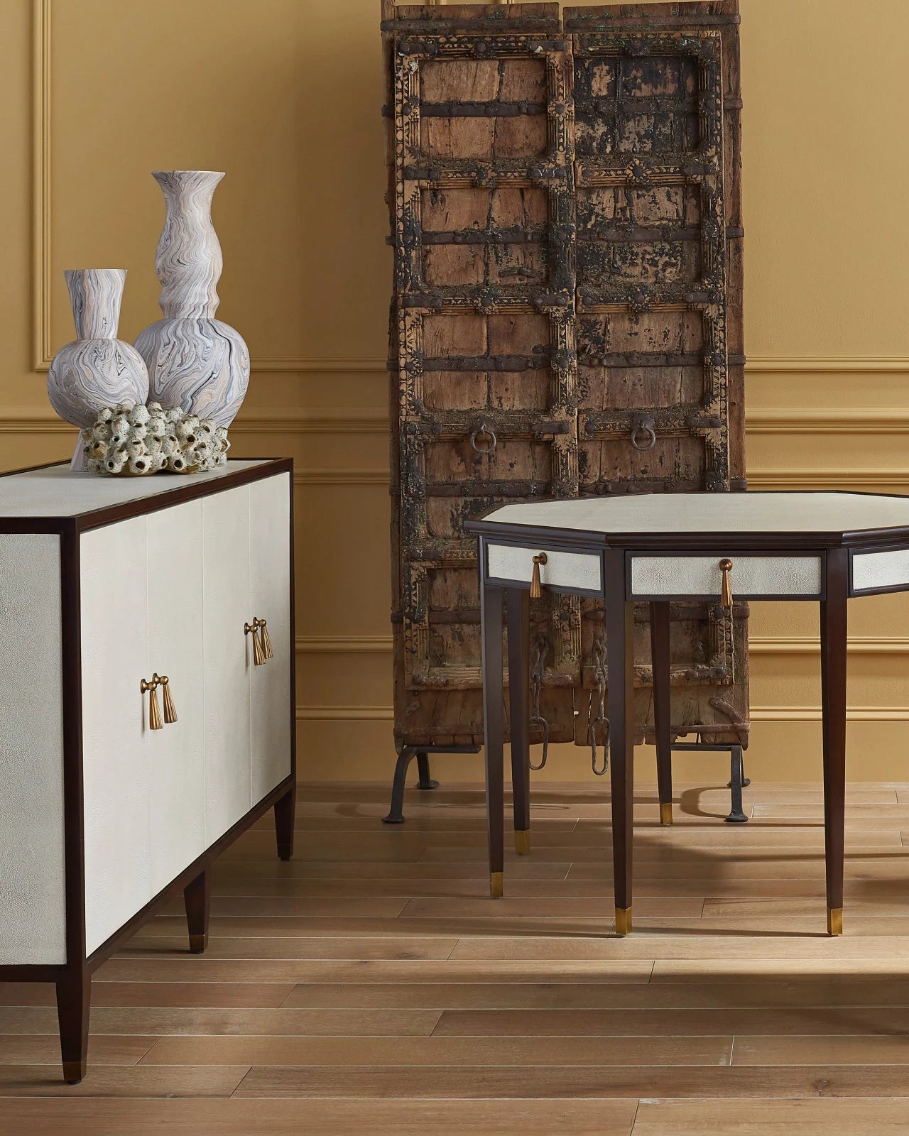 Currey and Company Evie Shagreen Credenza
