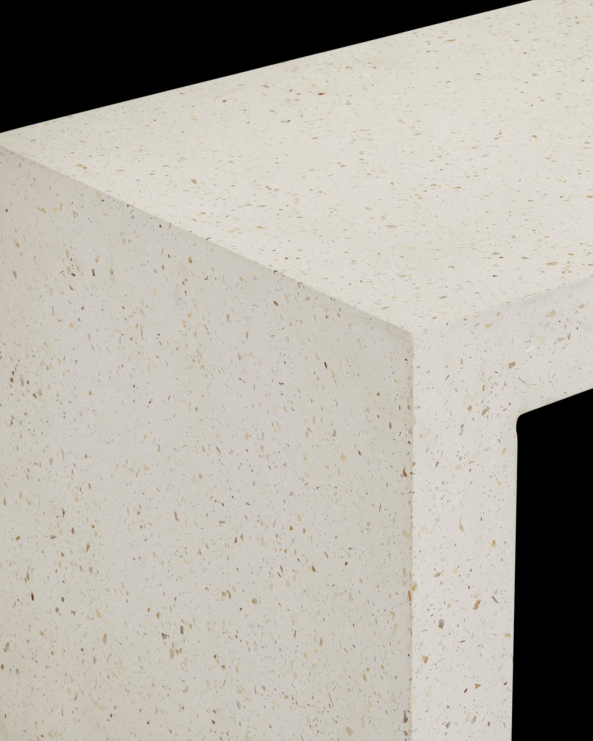 Currey & Company Carson Ivory Terrazzo Console Table