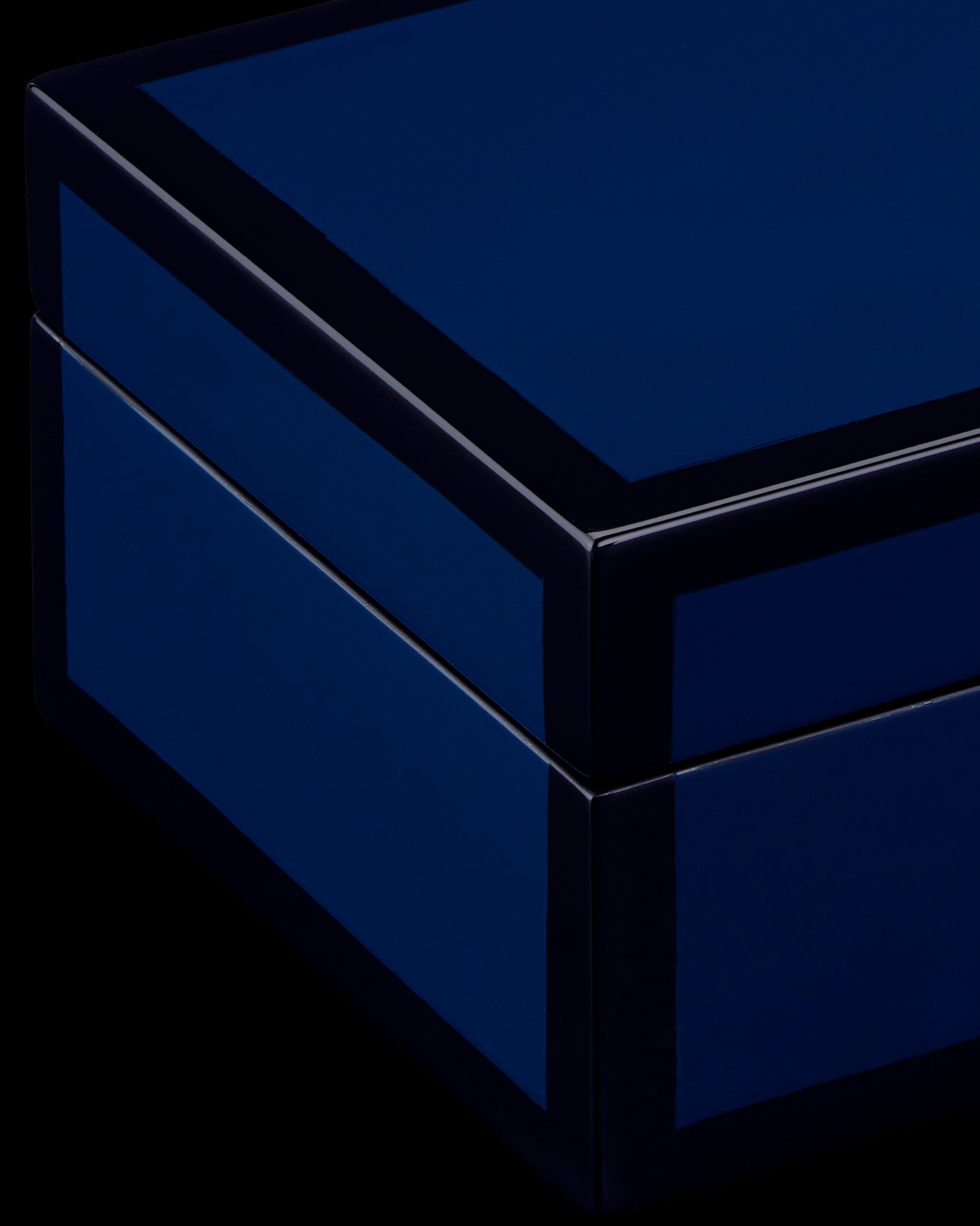 Currey & Company Navy Lacquer Box Set Of 2
