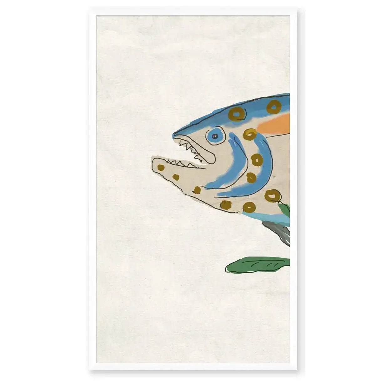 Dana Gibson Blue Trout Tryptic Art