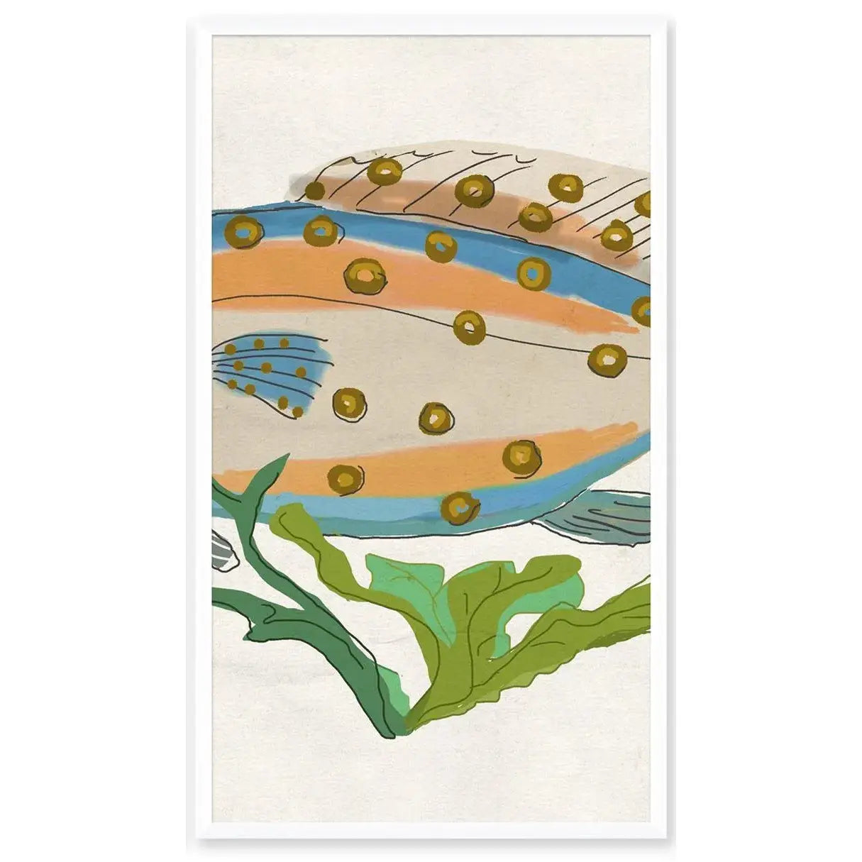 Dana Gibson Blue Trout Tryptic Art