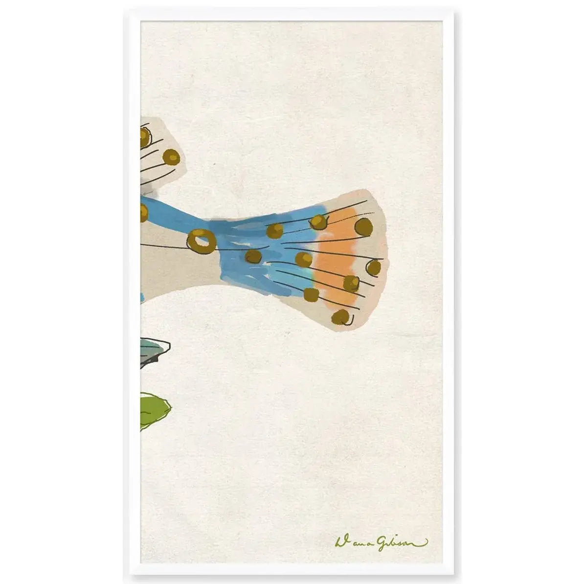 Dana Gibson Blue Trout Tryptic Art