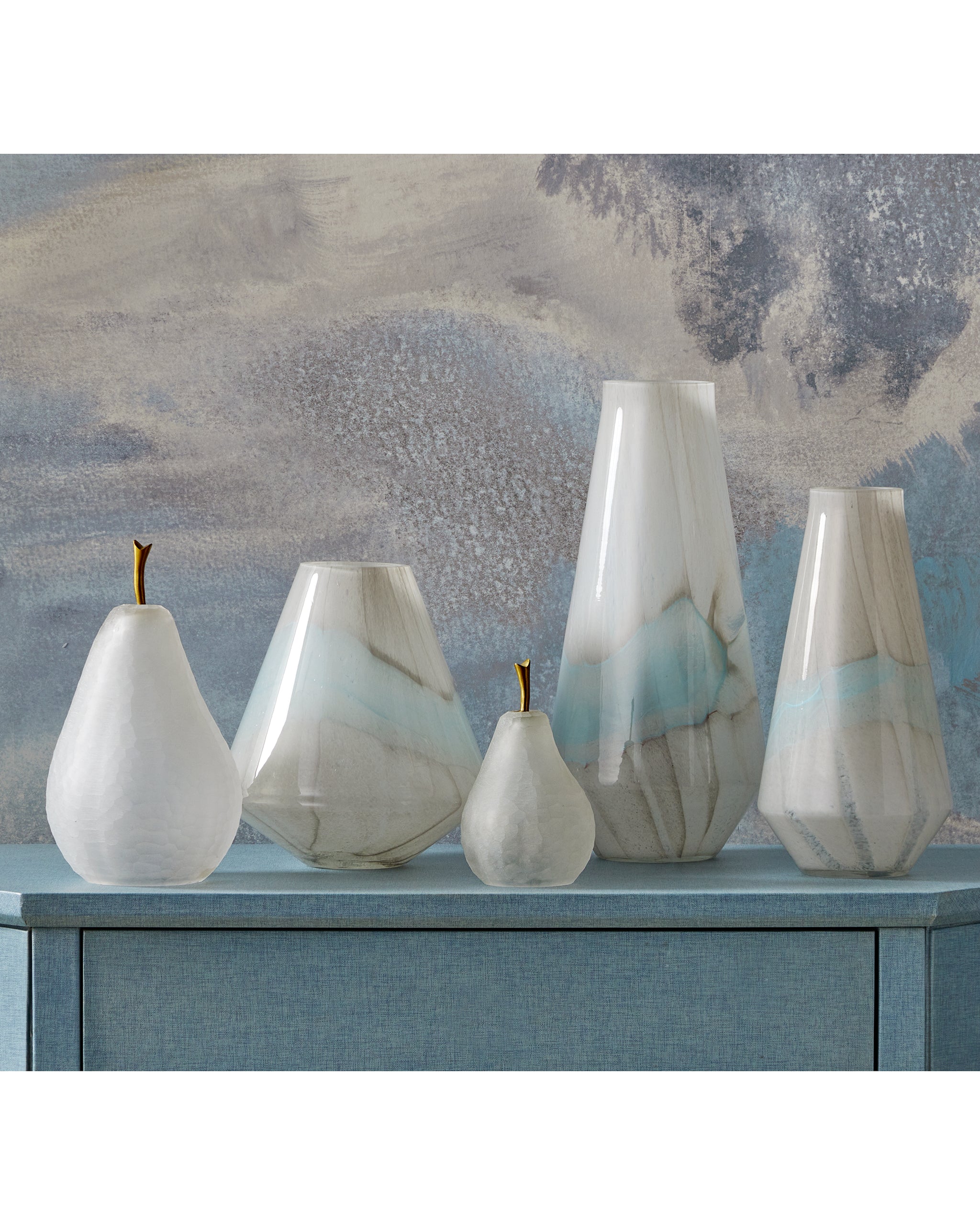 Currey & Company Glass Pear Set Of 2