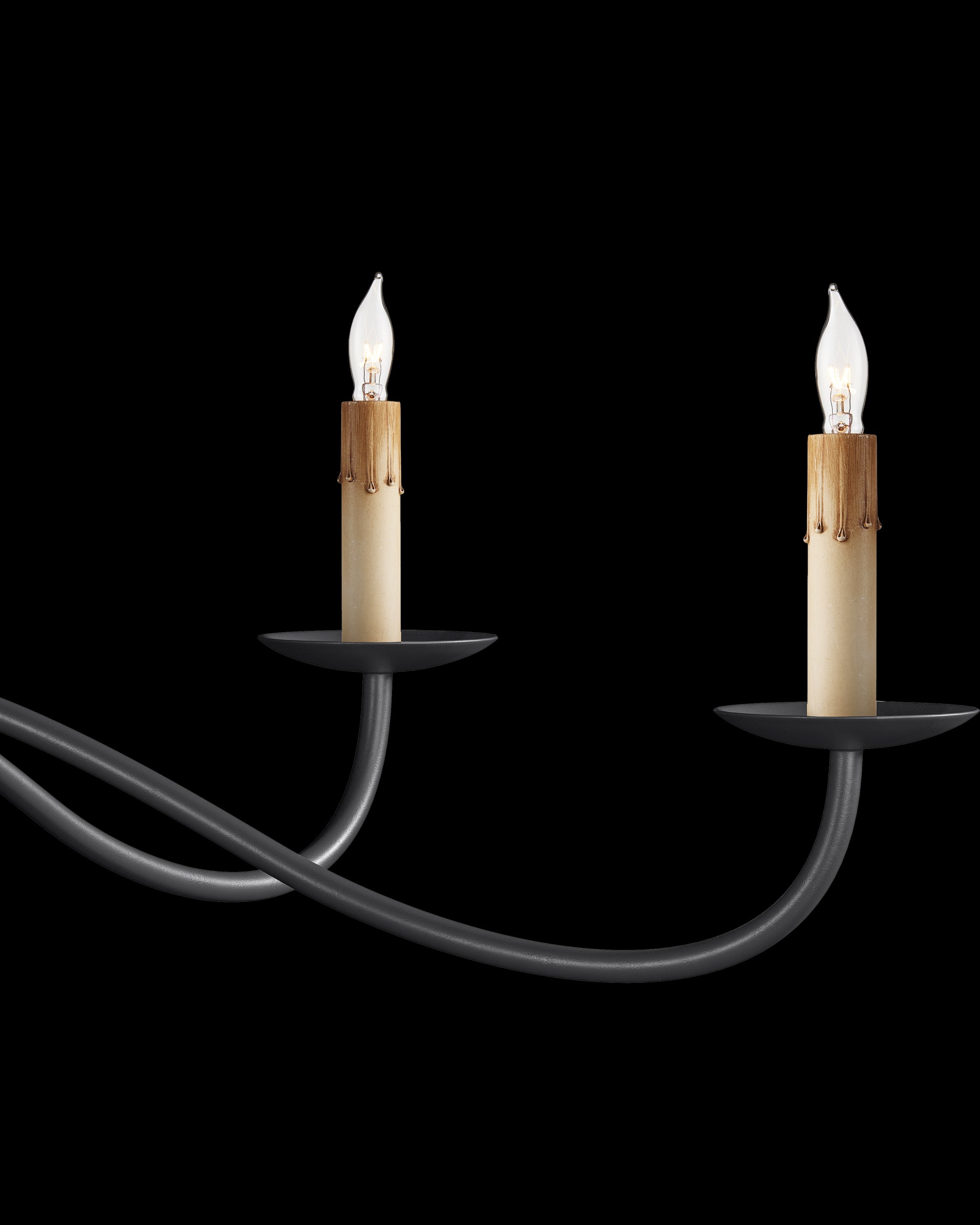 Currey & Company Saxon Small Black Chandelier