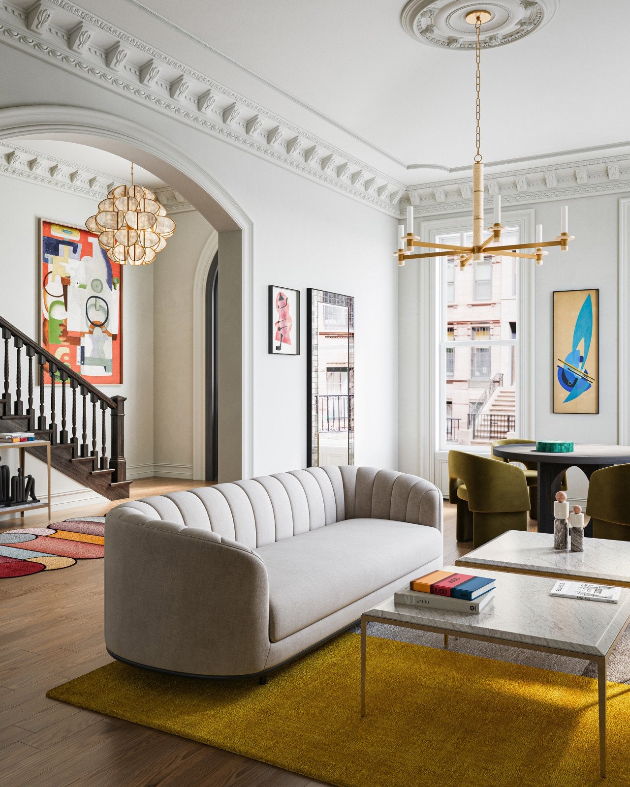 Currey & Company Marcelo 45" Antique Brass 6 Light Chandelier