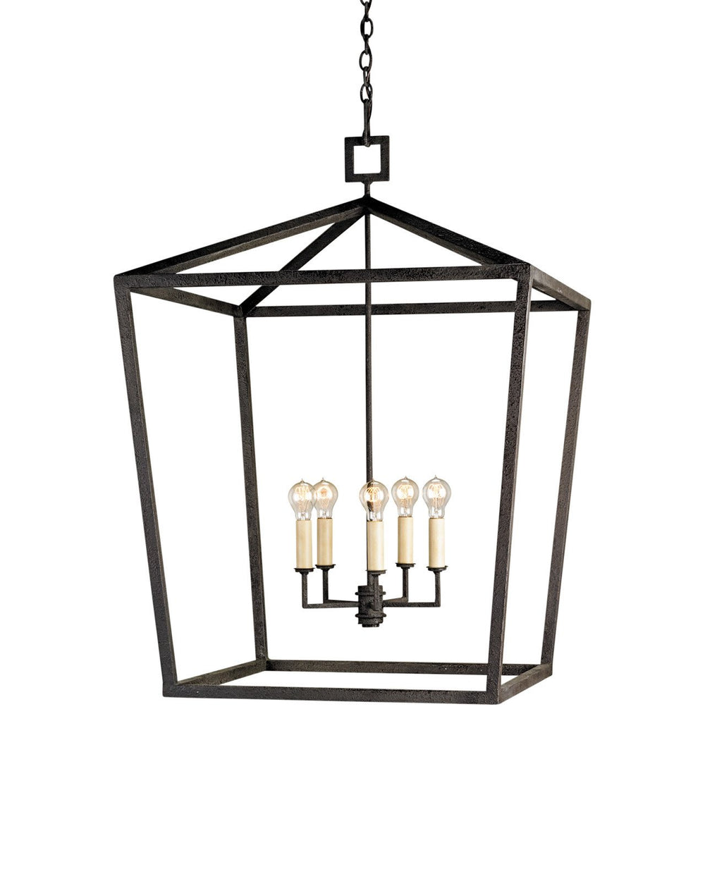 Currey & Company Denison 48" Black 5 Light Lantern