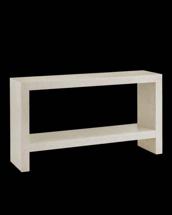 Currey & Company Carson Ivory Terrazzo Console Table