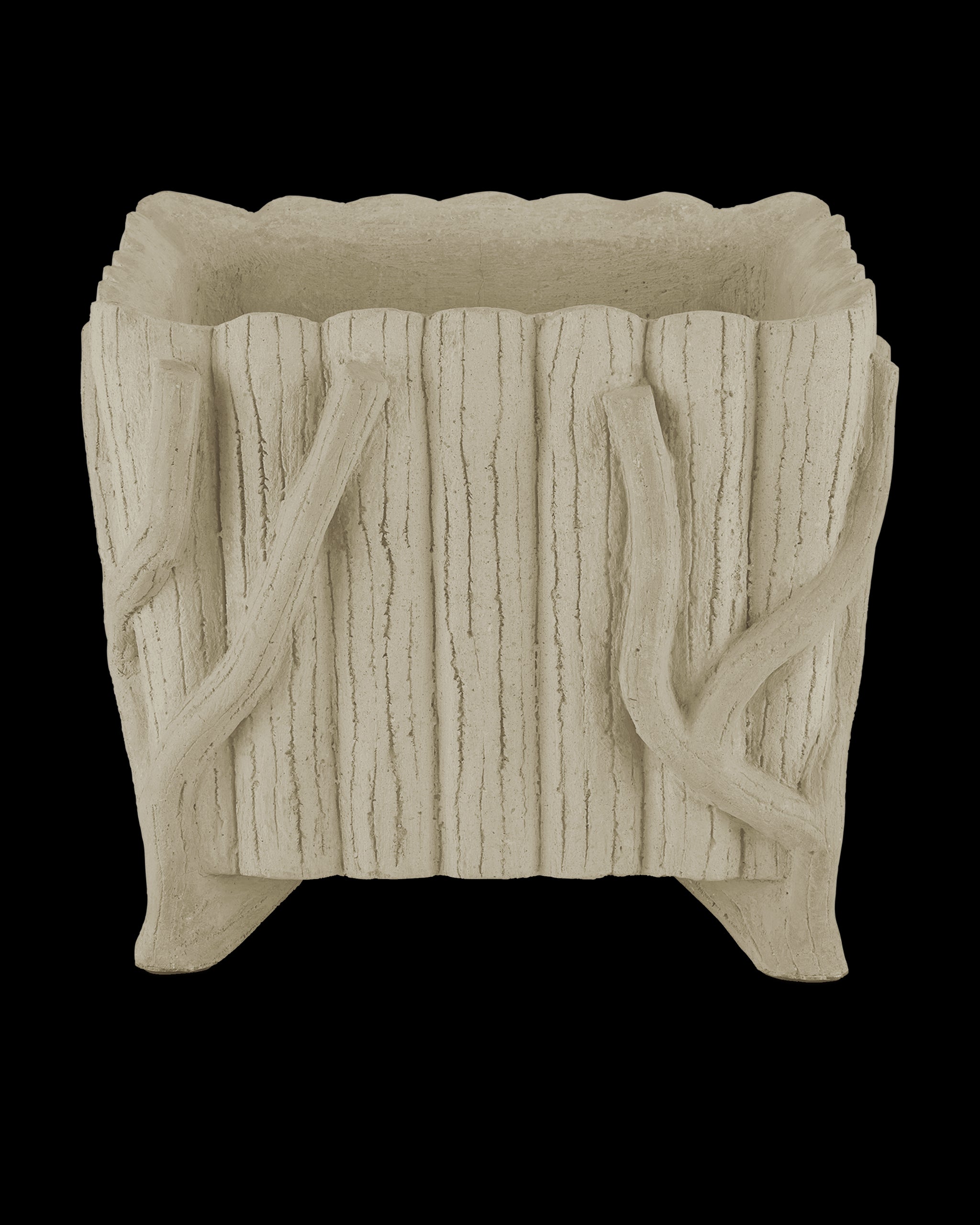 Currey & Company Square Faux Bois Planter