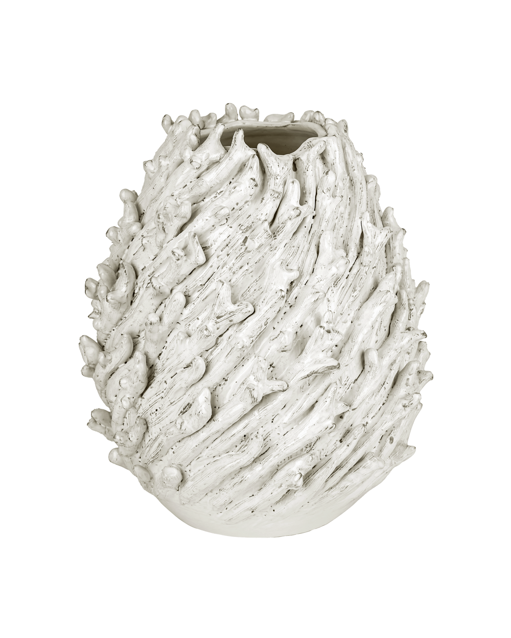 Currey & Company Seadrift Medium White Vase