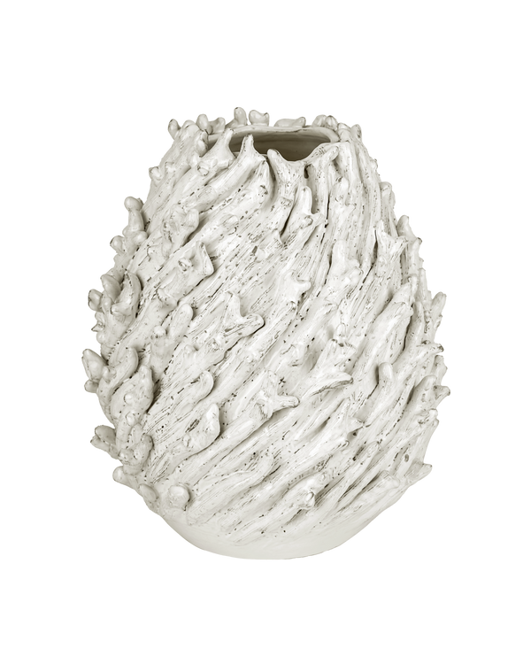 Currey & Company Seadrift Medium White Vase