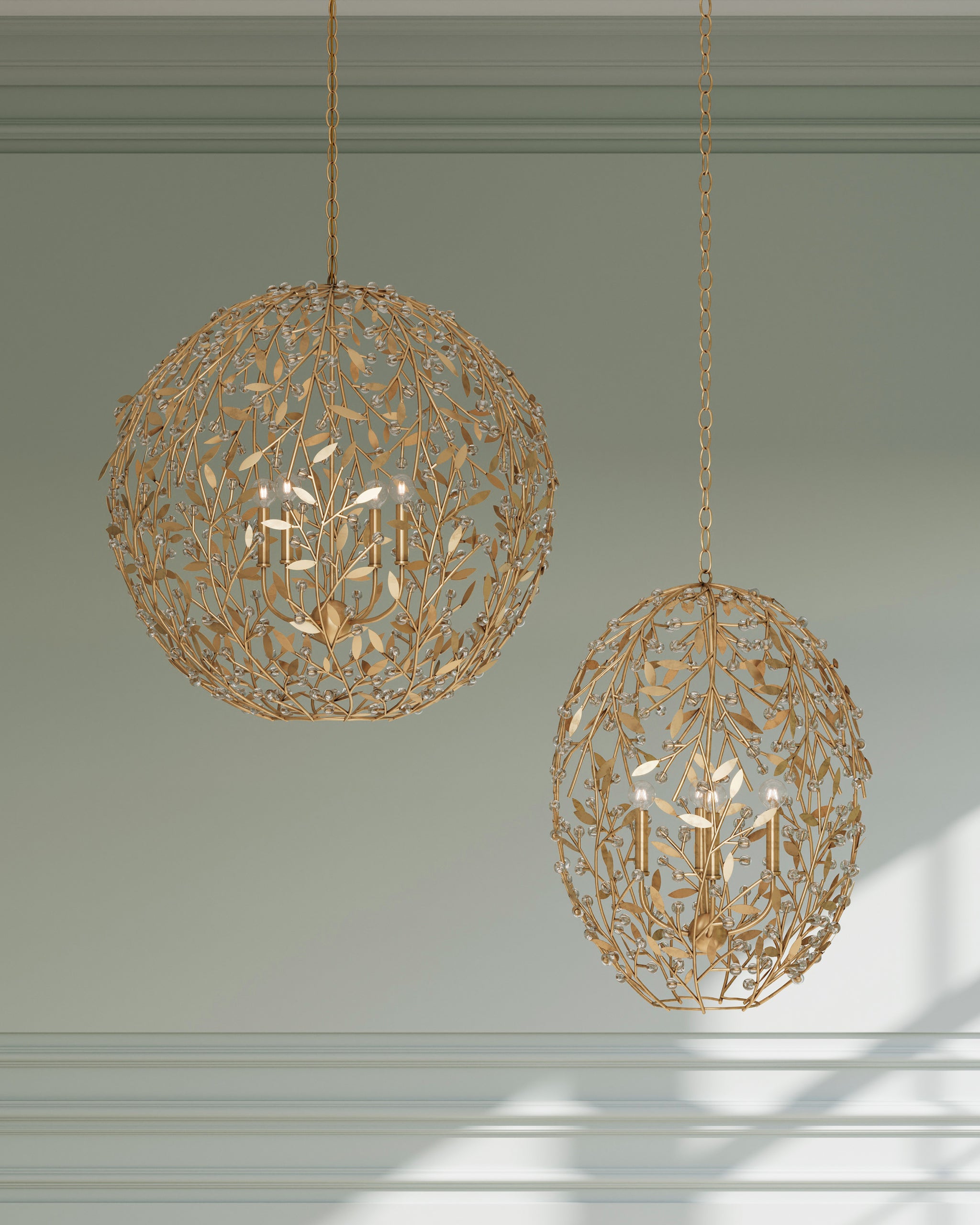 Currey & Company Secret Garden Gold Chandelier