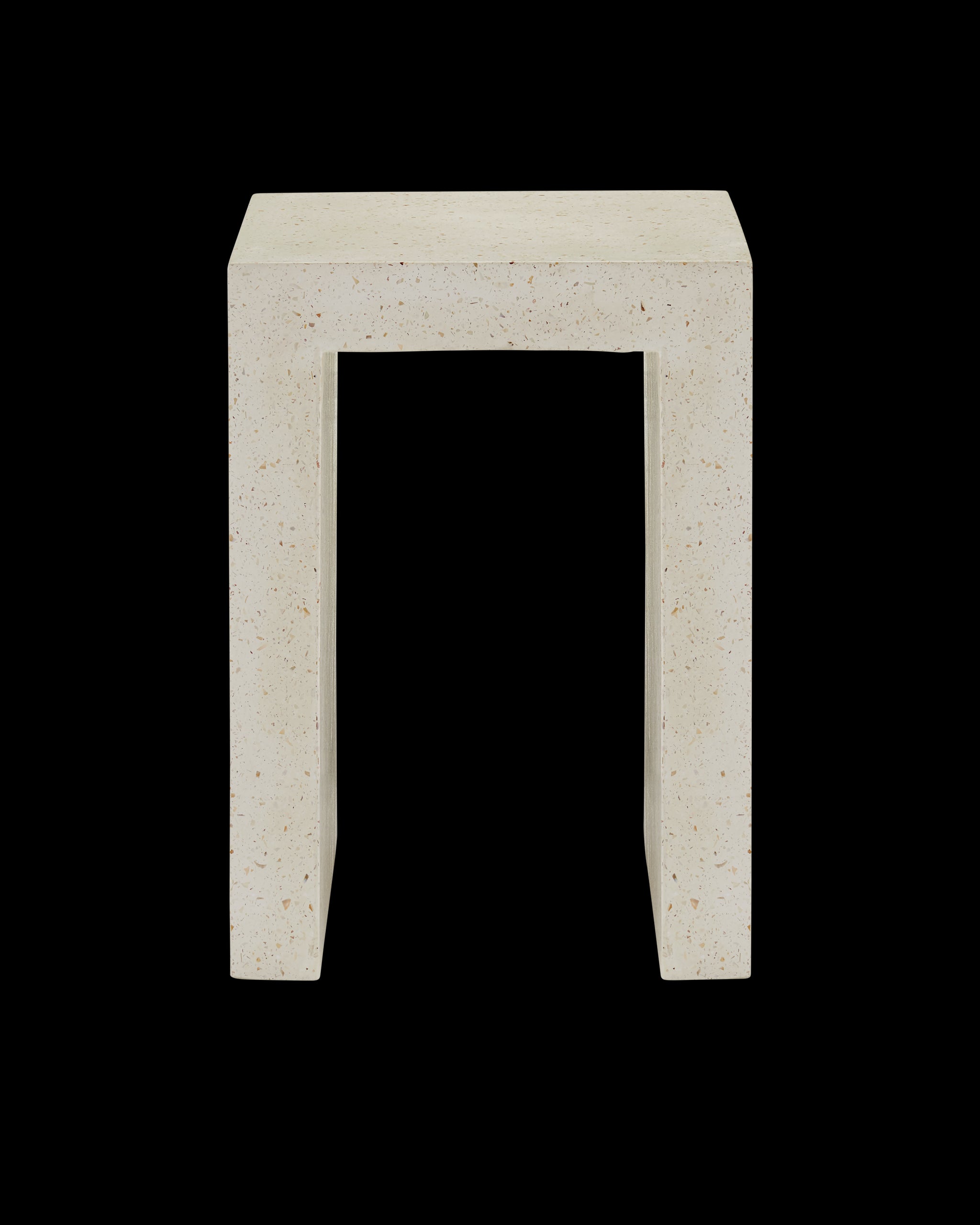 Currey & Company Carson Ivory Terrazzo Accent Table