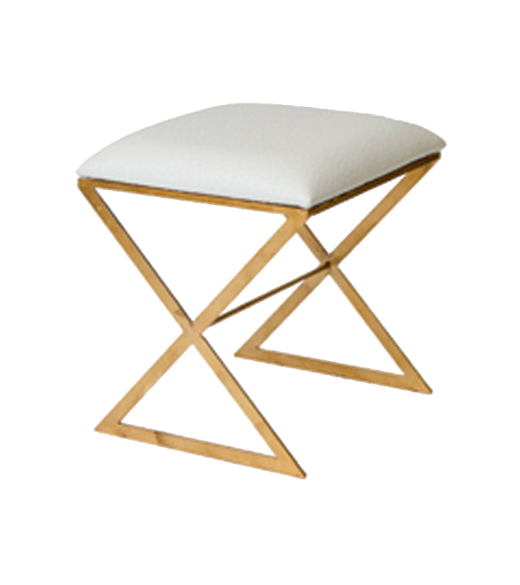 Worlds Away X Side Stool, Gold