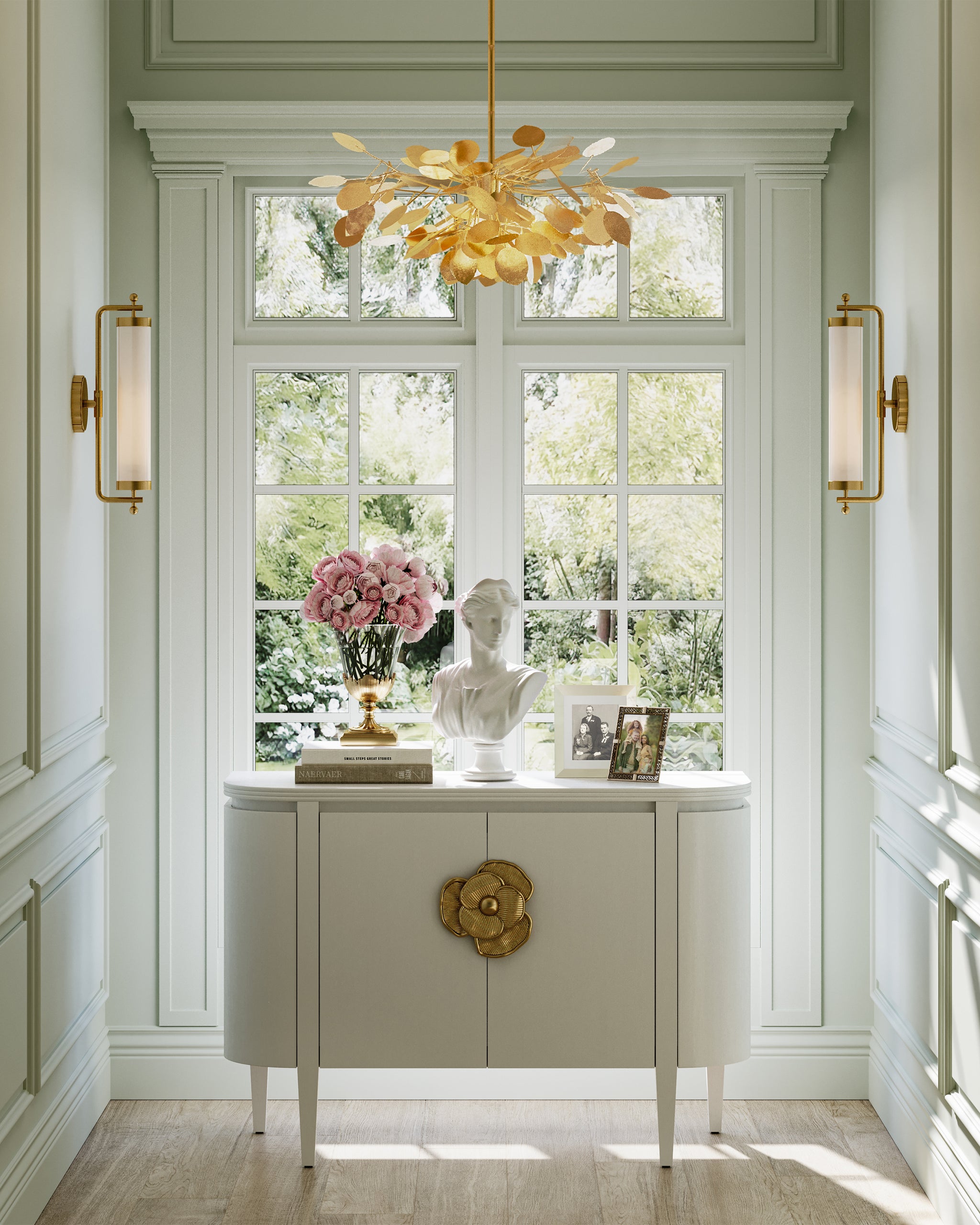 Currey & Company Lunaria Small Gold Chandelier
