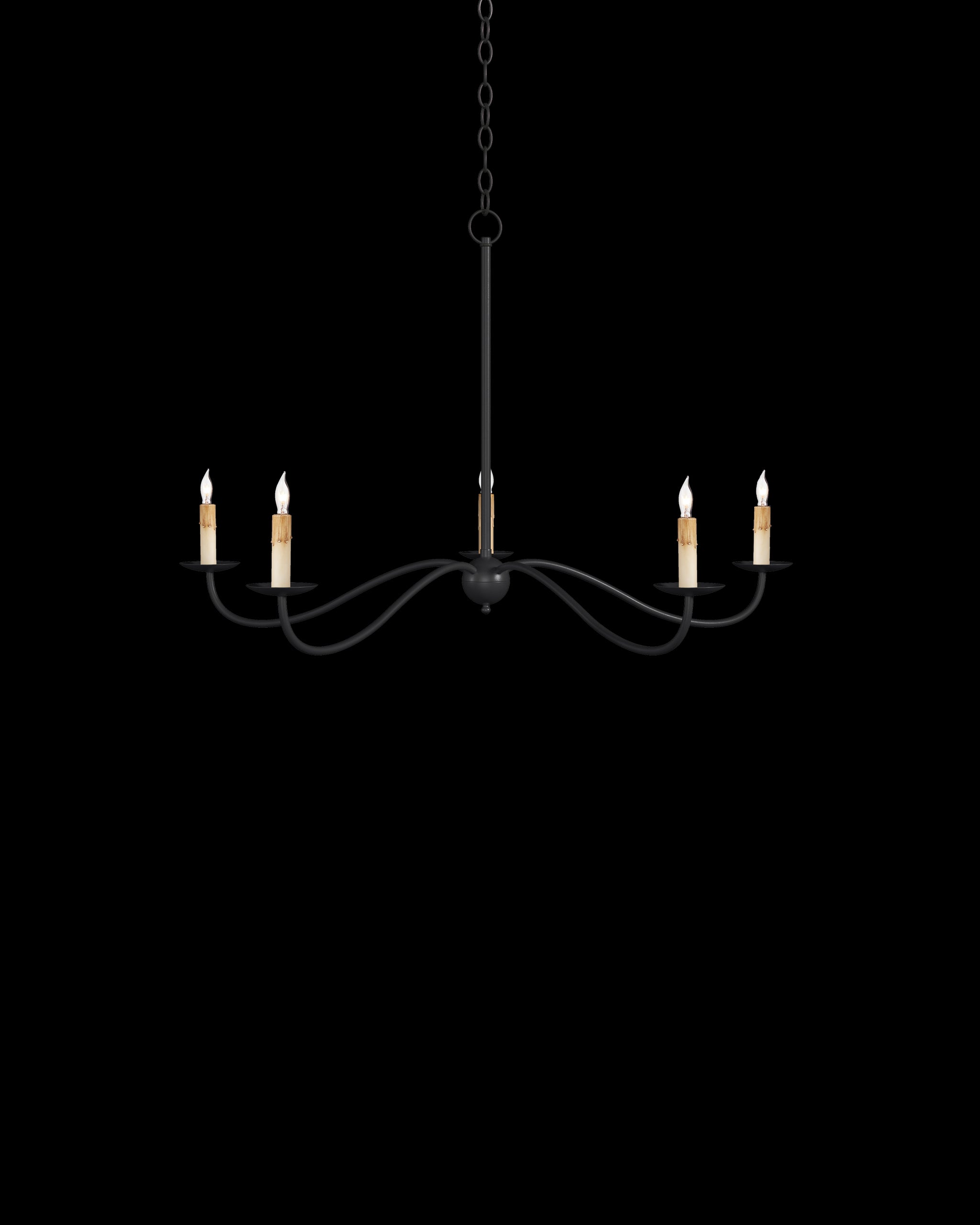 Currey & Company Saxon Small Black Chandelier