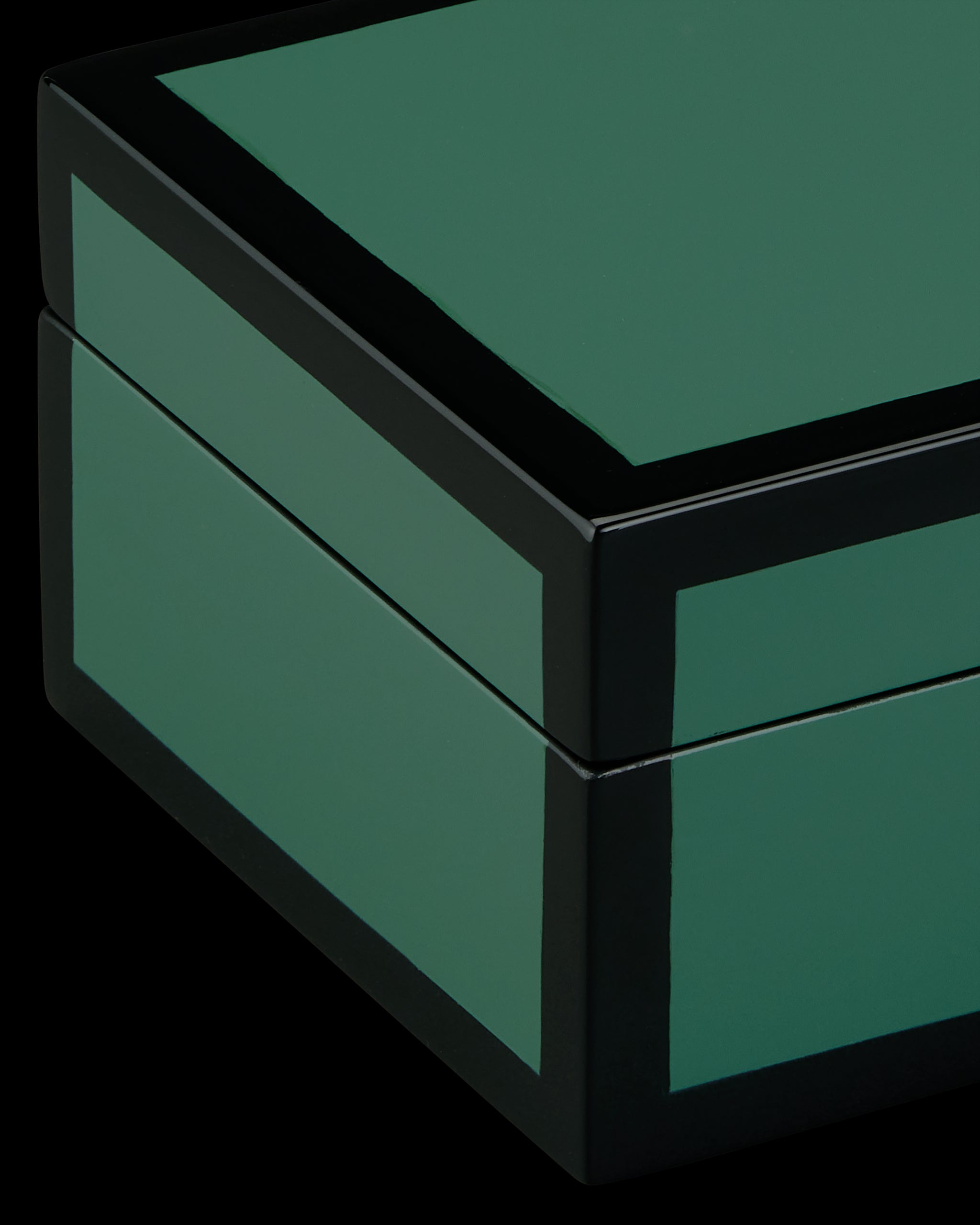 Currey & Company Green Lacquer Box Set Of 2