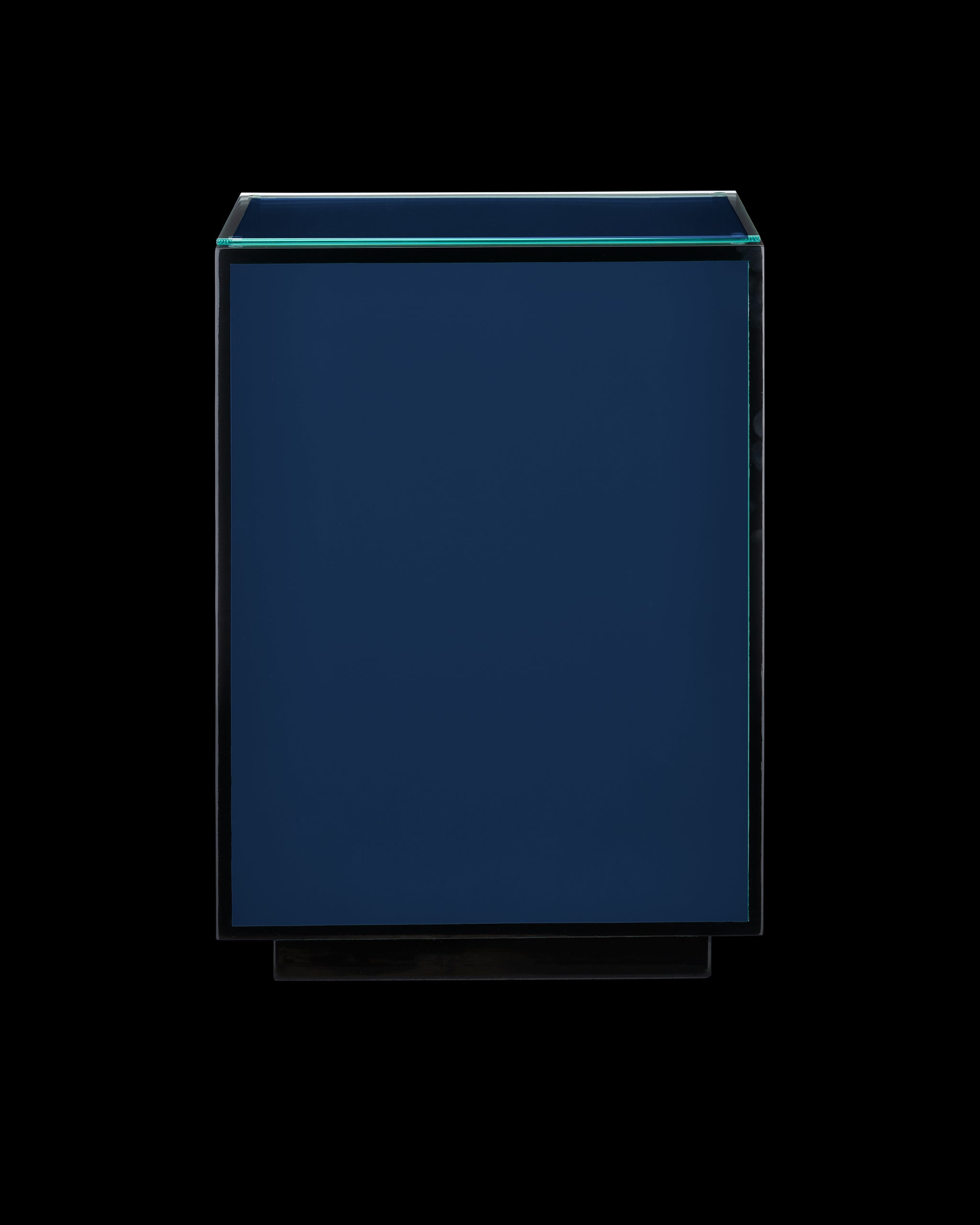 Currey & Company Navy Lacquer Side Table