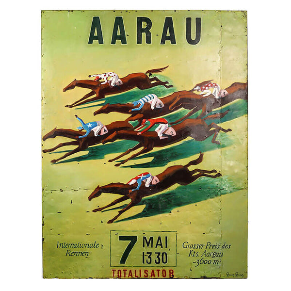 Bobo Intriguing Objects Aarau Horse Race Reclaimed Metal Wall Art