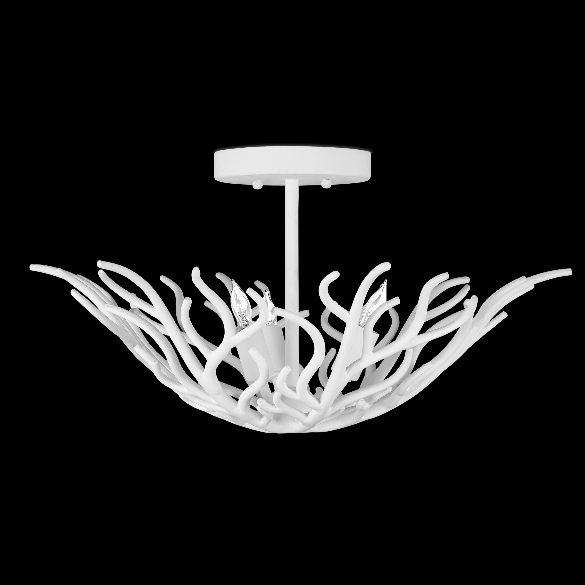 Currey & Company Snowfall 21.5" 3 Light Semi Flush Mount