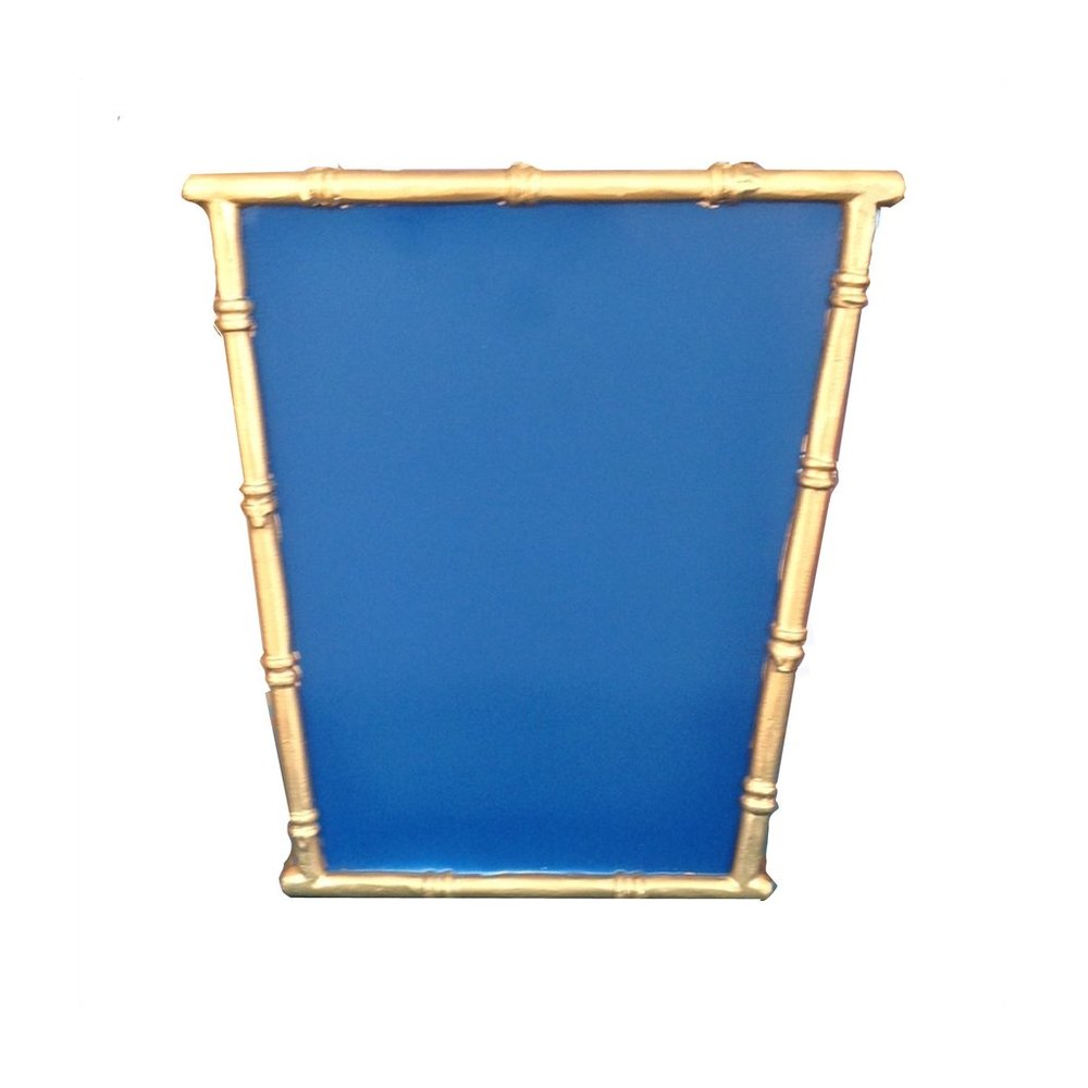 Dana Gibson Bamboo Wastebasket in Blue
