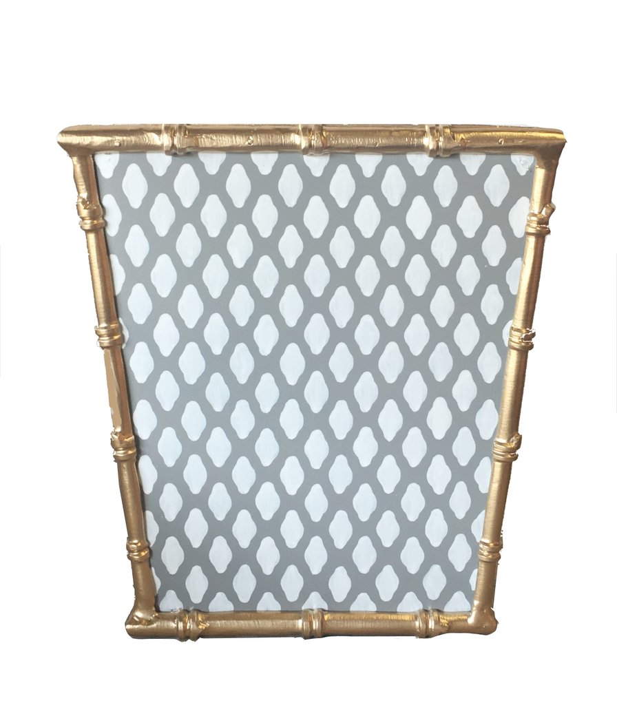 Dana Gibson Bamboo Wastebasket in Navy or Grey Parsi