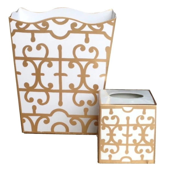 Dana Gibson Gold Klimt Wastebasket