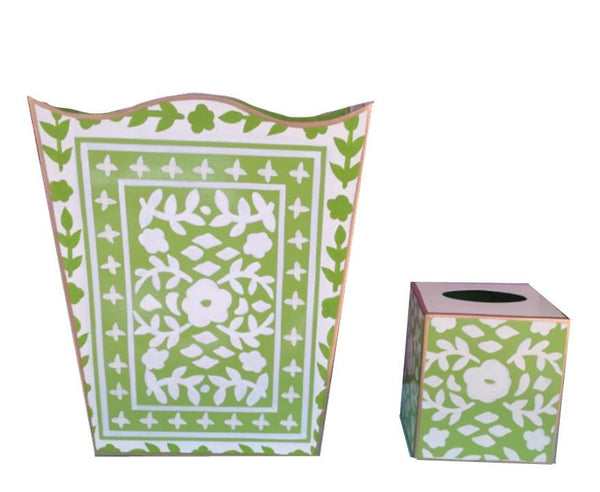 Dana Gibson Mosaic Wastebasket and Tissue Box