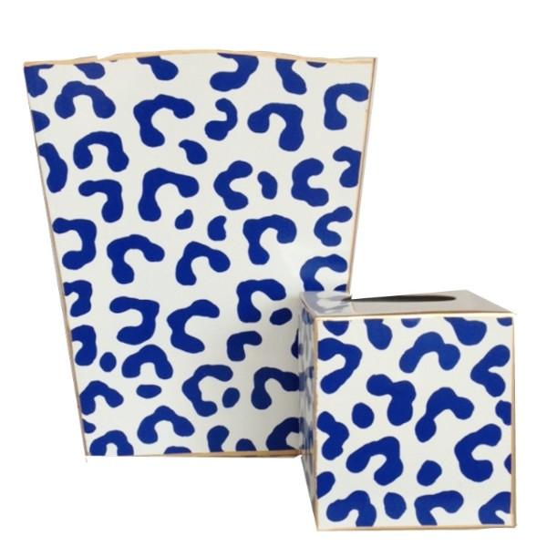 Dana Gibson Ocelot Wastebasket in Blue or Pink