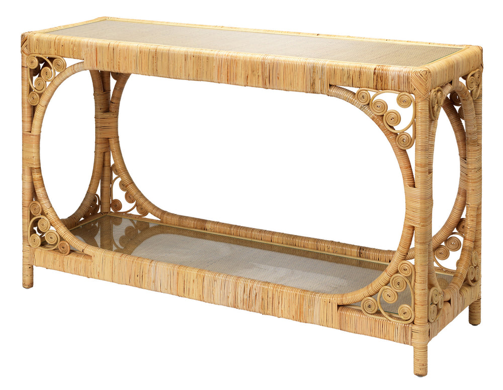 Jamie Young Primrose Rattan Console Table