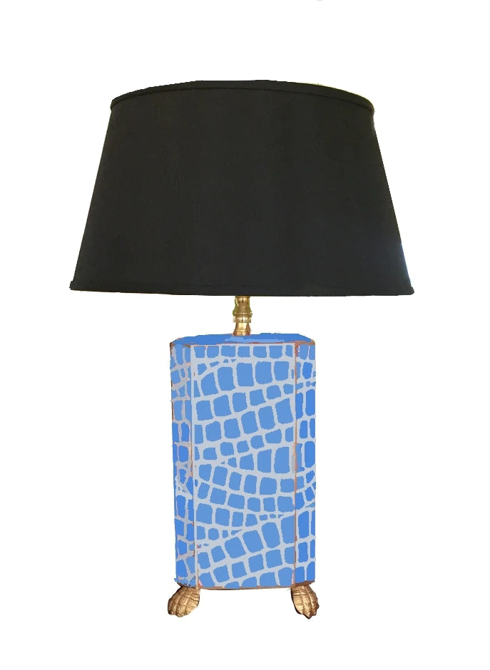 Dana Gibson Croc Lamp in Blue