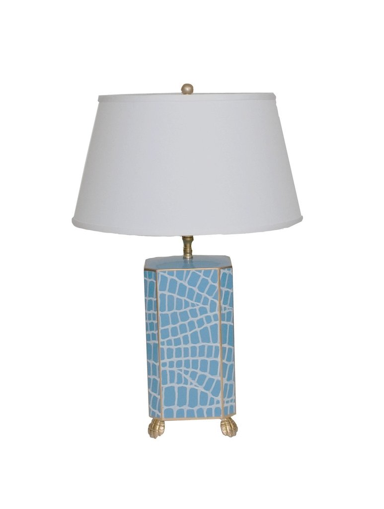 Dana Gibson Croc Lamp in Blue