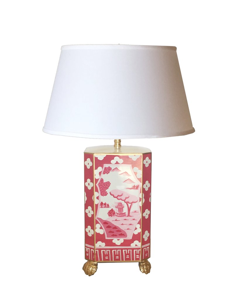 Dana Gibson 27" Canton Lamp in Pink