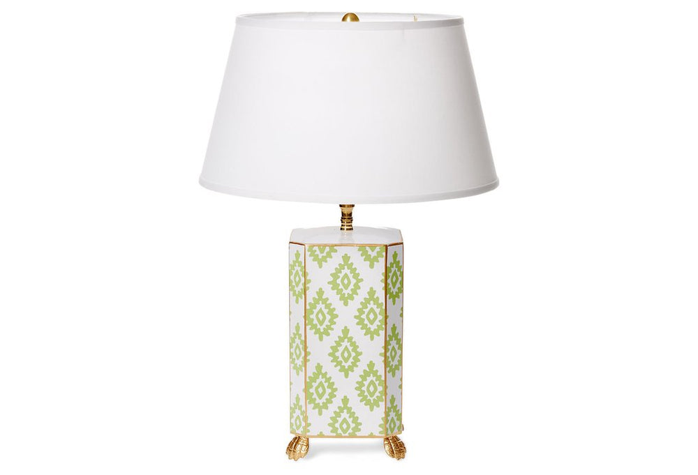 Dana Gibson Green Block Print Lamp in Small