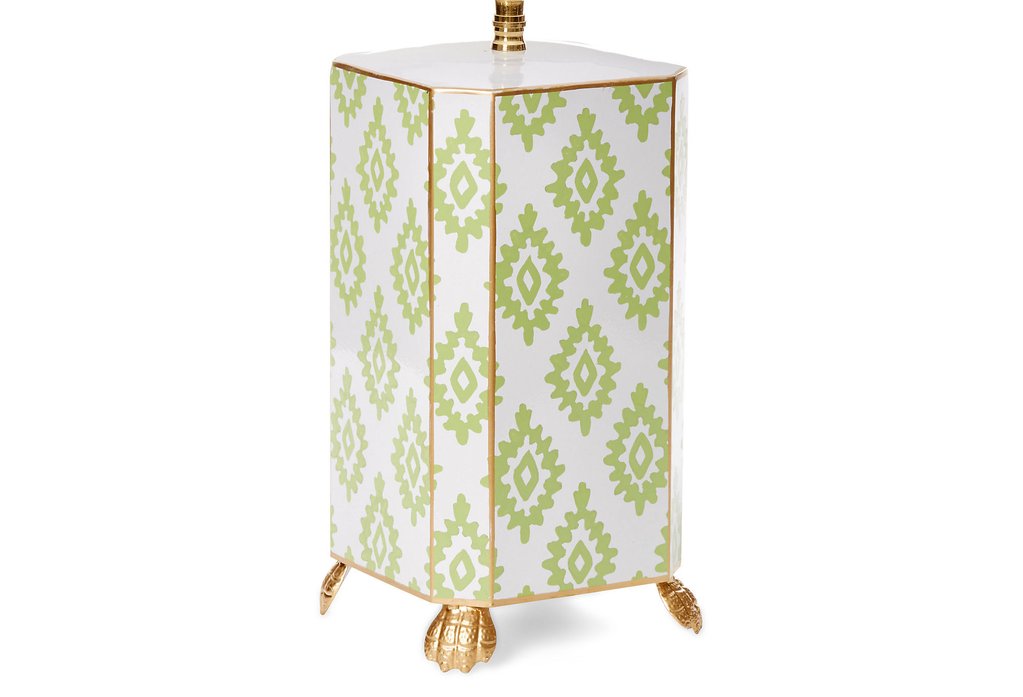 Dana Gibson Green Block Print Lamp in Small