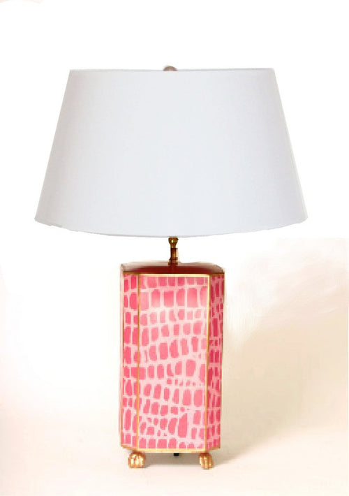 Dana Gibson Pink Croc Lamp