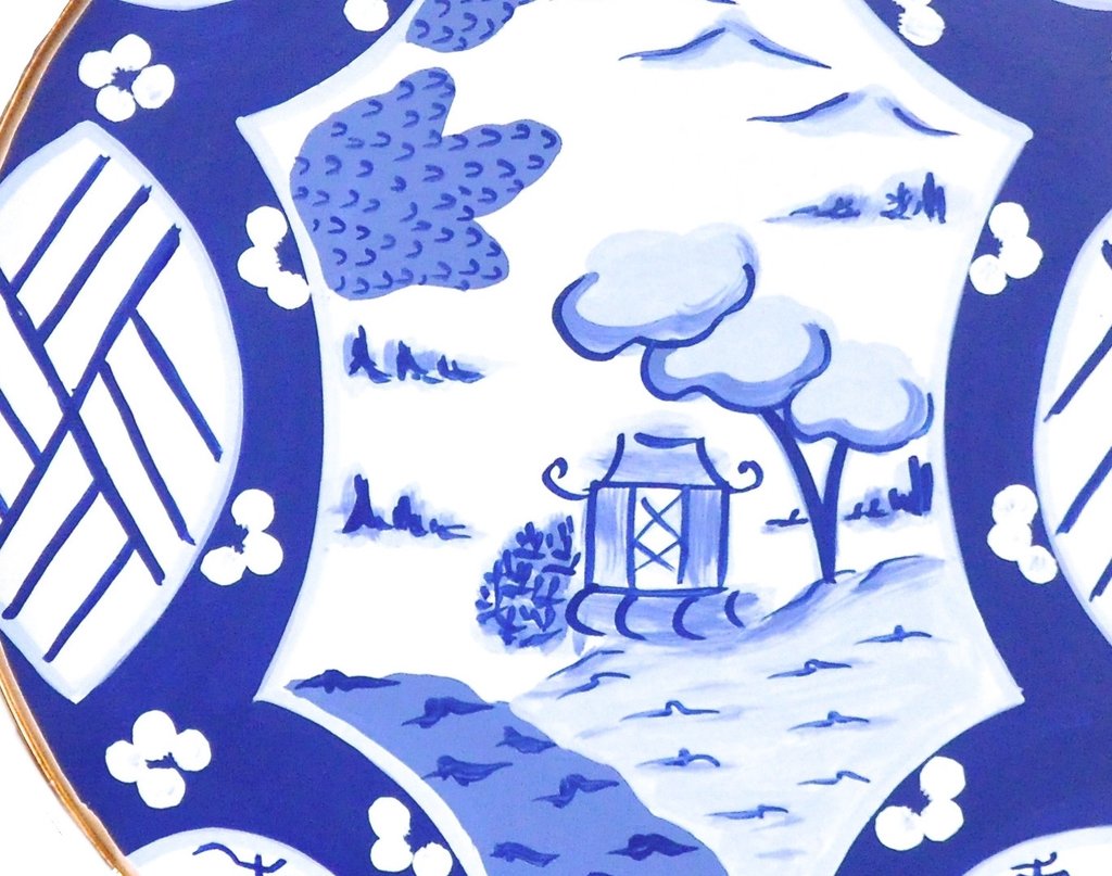 Dana Gibson Canton Blue Tray with Optional Table