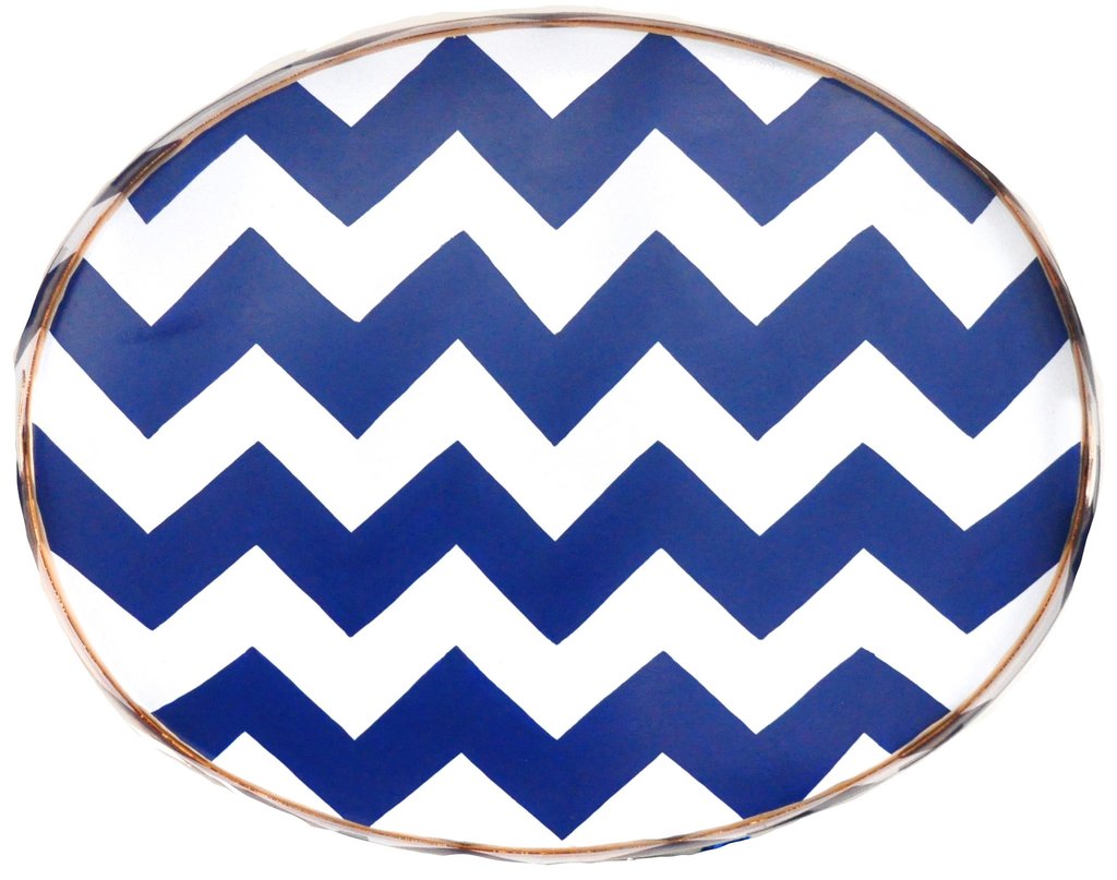 Dana Gibson Bargello Tray in Blue, Large