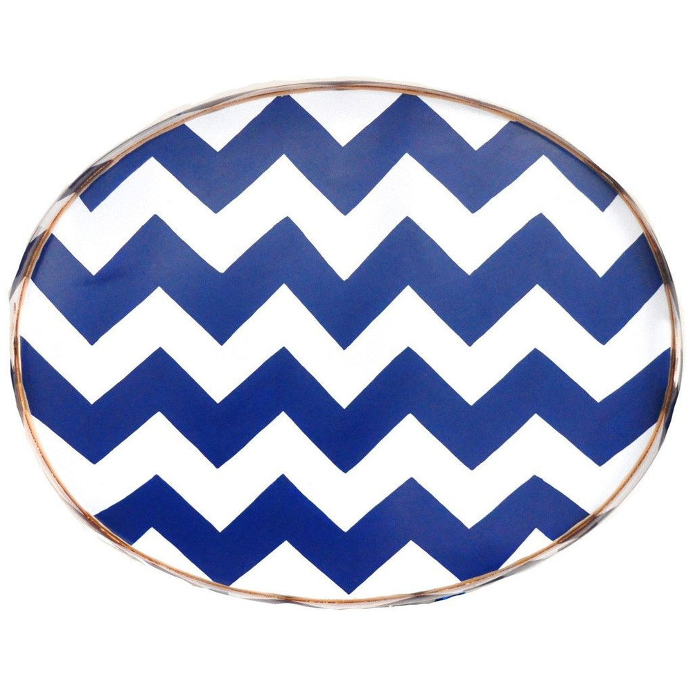 Dana Gibson Bargello Tray in Blue, Large