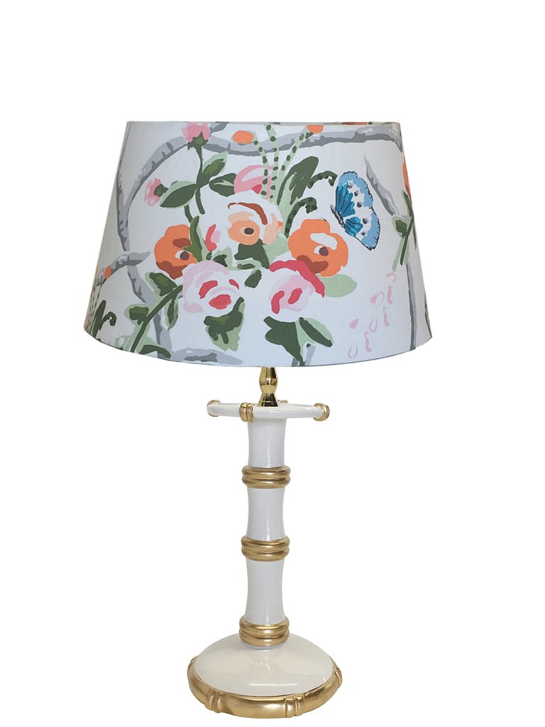 Dana Gibson Candlestick Lamp in White