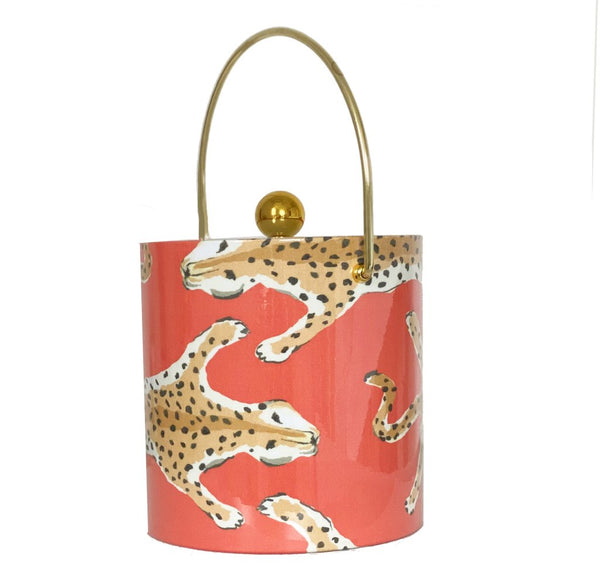 Bargain Basement Dana Gibson Leopard Ice Bucket Orange