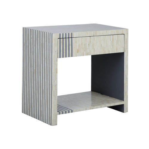 Chelsea House Bone Inlay Striped Bedside Table