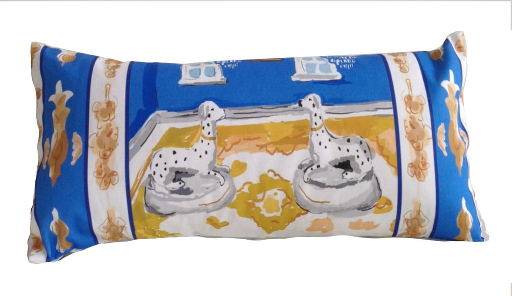 Dana Gibson Blue Dog Lumbar Pillow