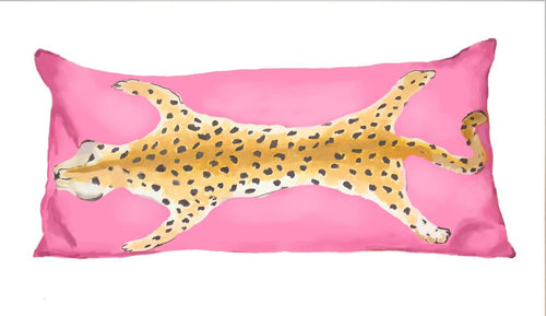 Dana Gibson Leopard Pillow in Pink