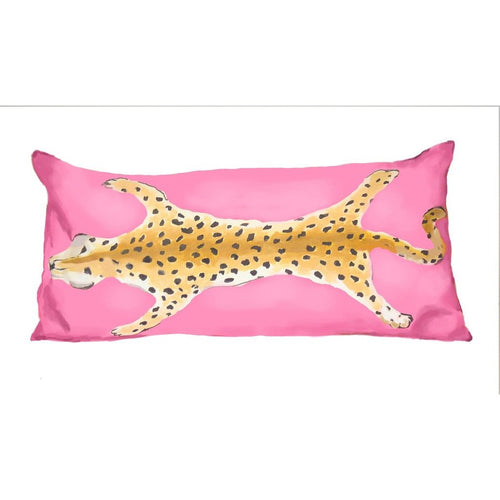 Dana Gibson Leopard Pillow in Pink
