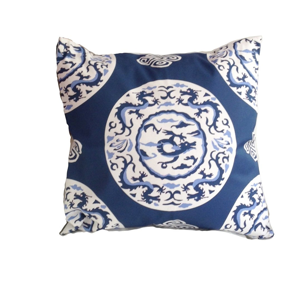 Dana Gibson Dragon Pillow in Blue