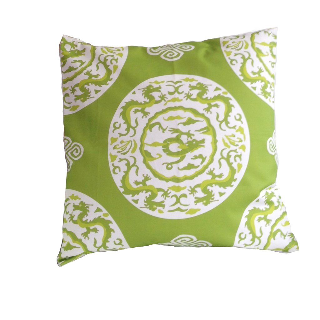 Dana Gibson Dragon Pillow in Green