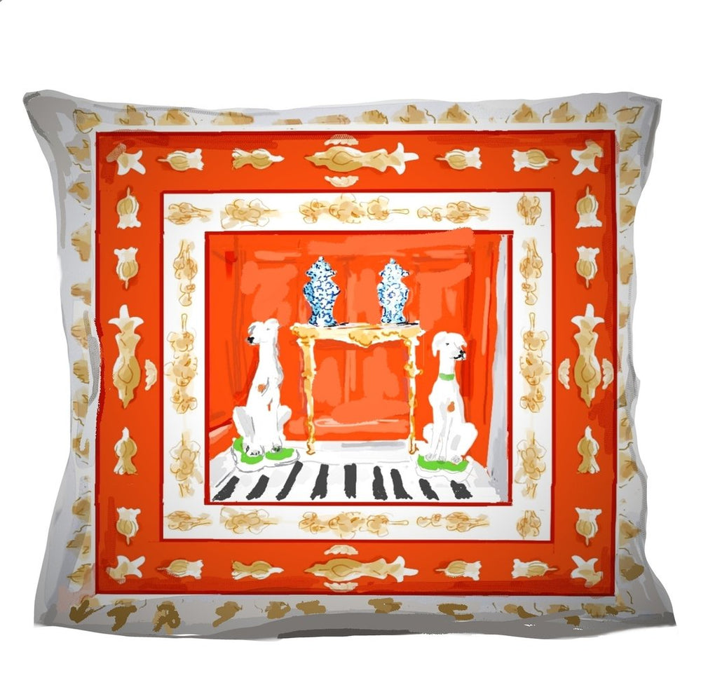 Dana Gibson Dog Pillow in Orange