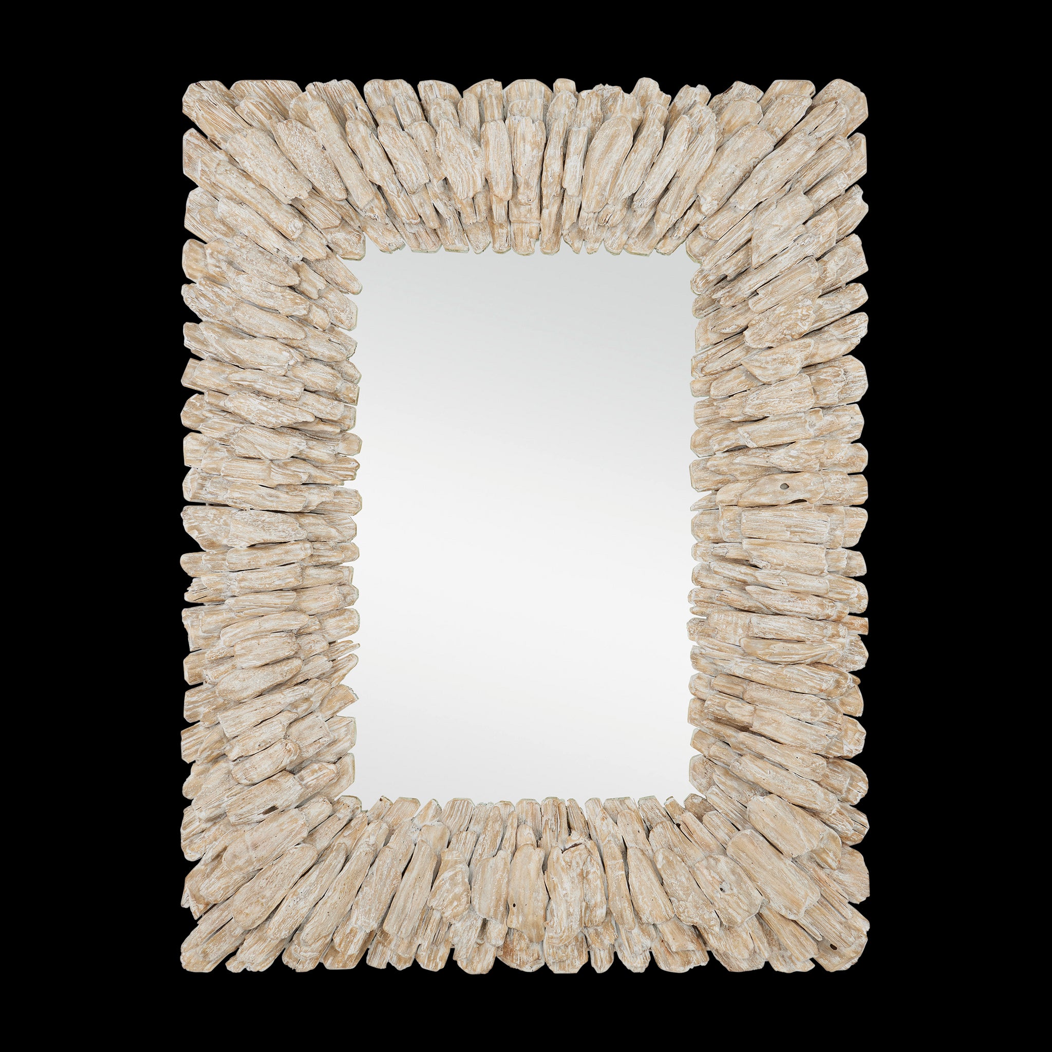 Currey & Company 51" Beachhead Whitewash Rectangular Mirror