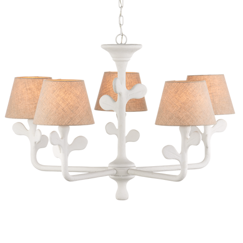 Currey & Company Charny 42" White 5 Light Chandelier