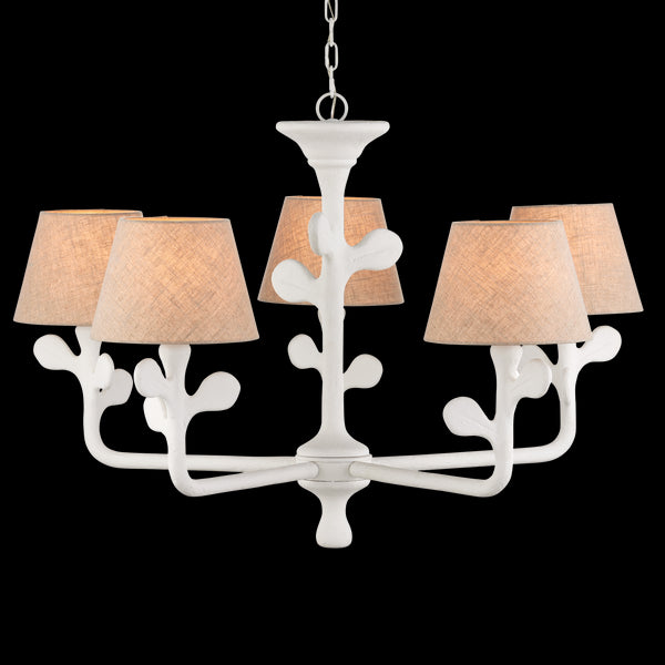 Currey & Company Charny 42" White 5 Light Chandelier